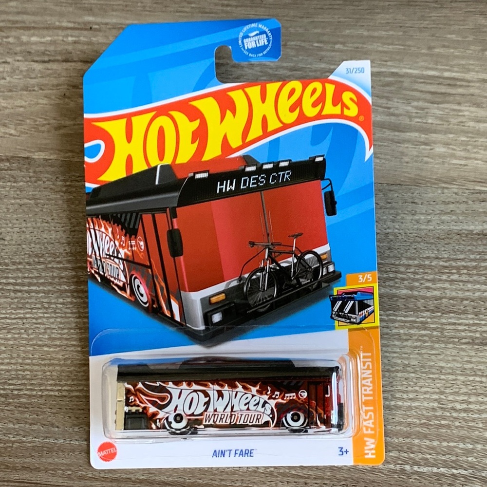 Hot Wheels Aint Fare World Tour Red Transit Bus Treasure Hunt Hotwheels 2024 New